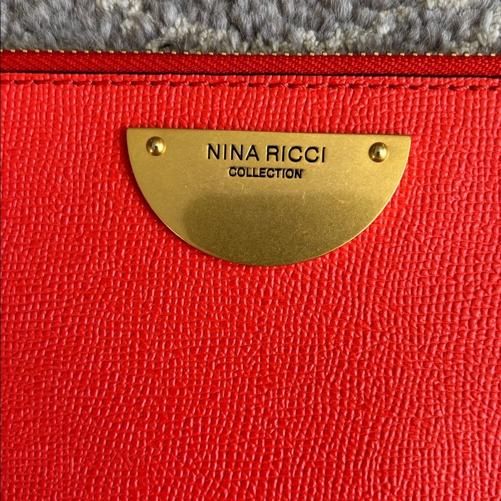 Nina Ricci Vibrant Red Clutch Envelope Purse - Picture 2 of 5